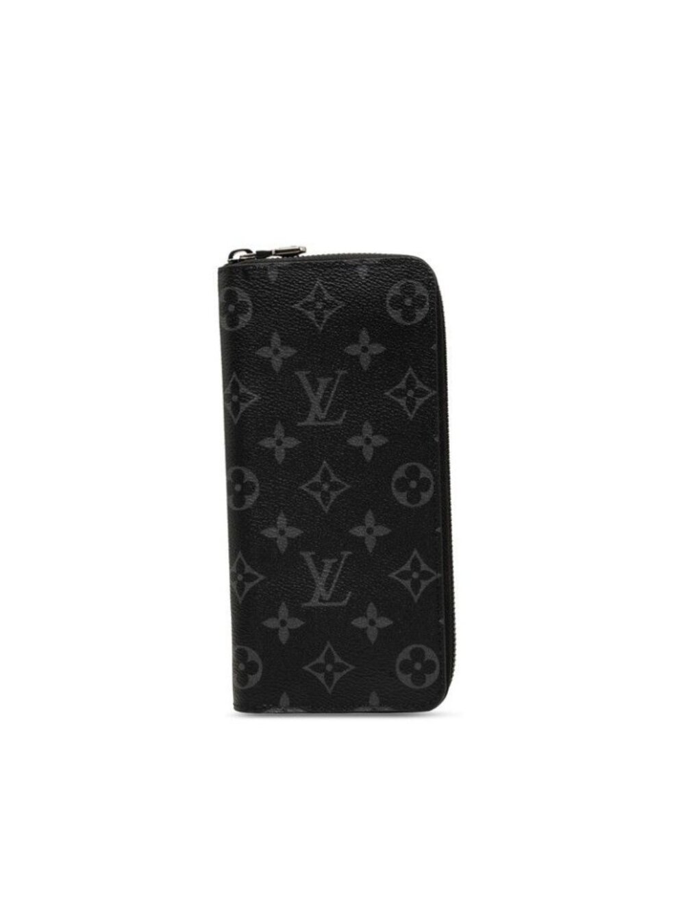 Louis Vuitton Monogram Eclipse Zippy Wallet Vertical Zip Around Black Gray